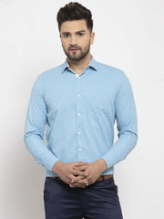 Indian Needle Pista Green Formal Shirt with white detailing