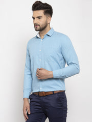 Indian Needle Pista Green Formal Shirt with white detailing