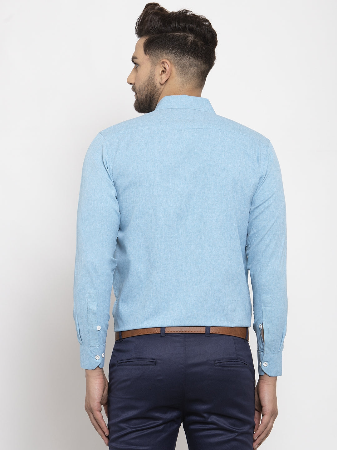 Pista Green Cotton Formal Shirt - Mens Shirt with Detailing