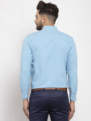 Indian Needle Pista Green Formal Shirt with white detailing