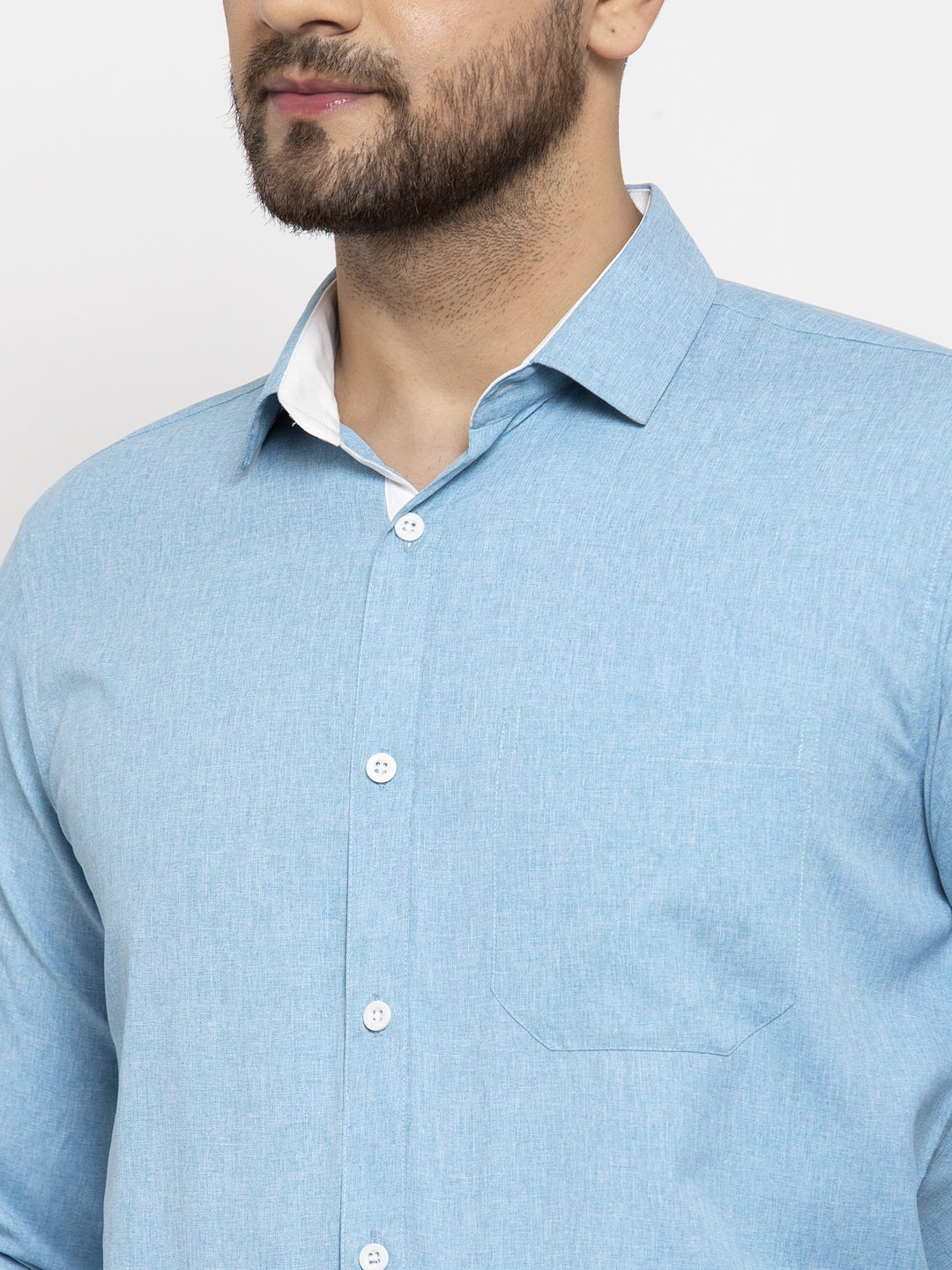 Pista Green Cotton Formal Shirt - Mens Shirt with Detailing