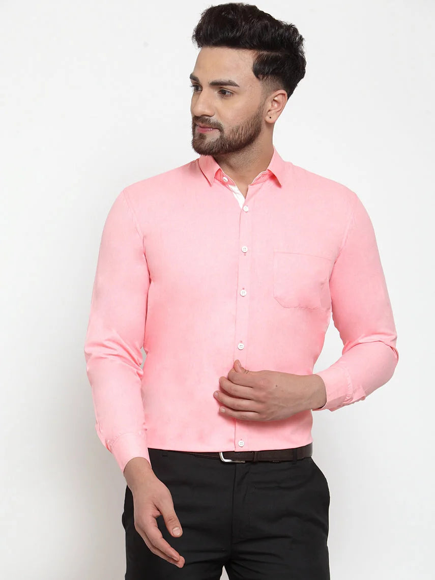Red Cotton Formal Shirt - Stylish Mens Shirt with Detailing