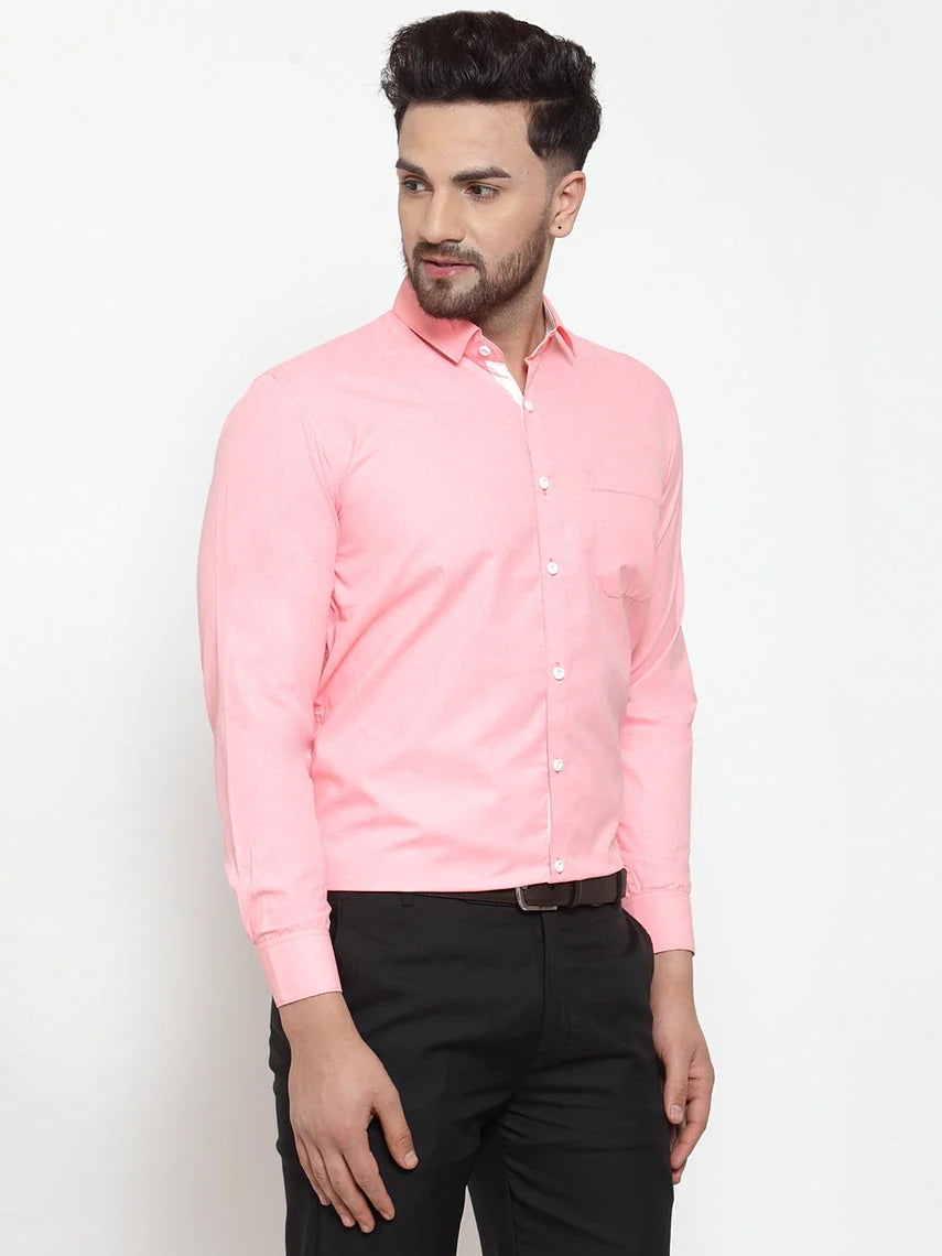 Red Cotton Formal Shirt - Stylish Mens Shirt with Detailing