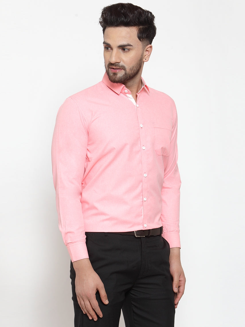 Red Cotton Formal Shirt - Stylish Mens Shirt with Detailing