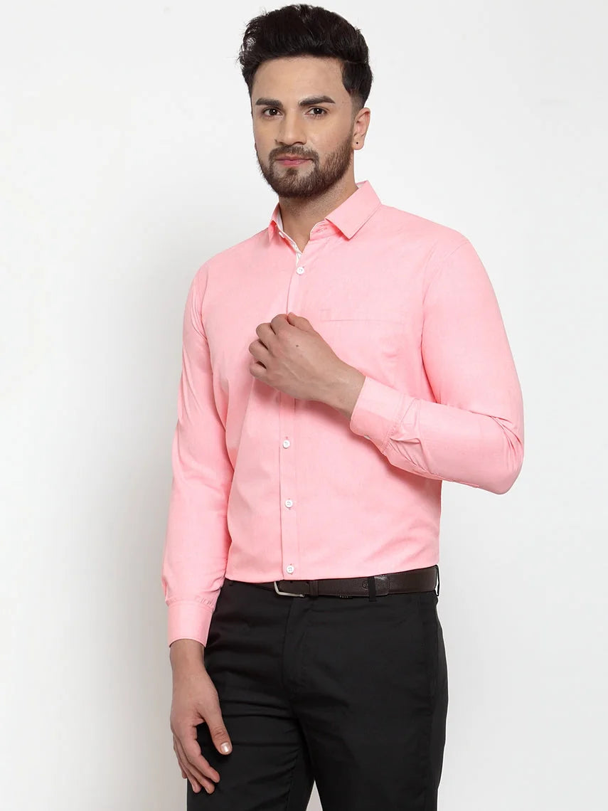 Red Cotton Formal Shirt - Stylish Mens Shirt with Detailing
