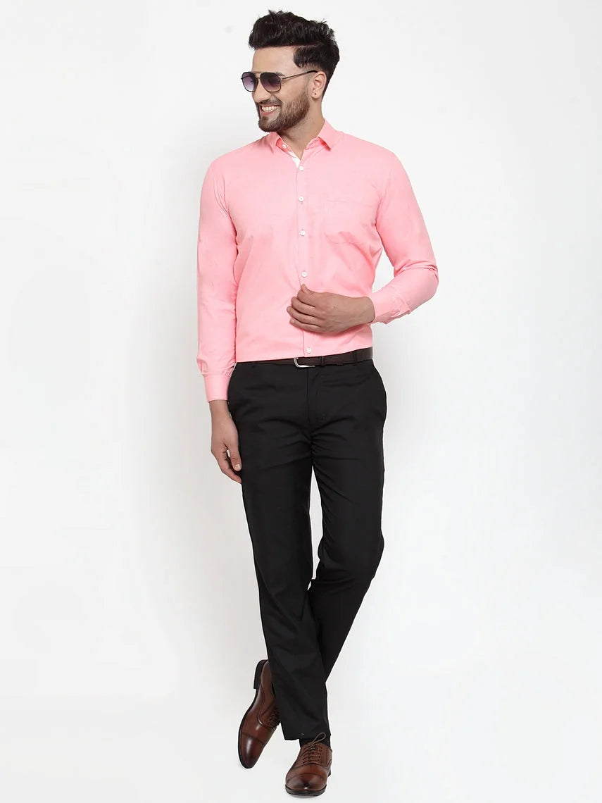 Red Cotton Formal Shirt - Stylish Mens Shirt with Detailing