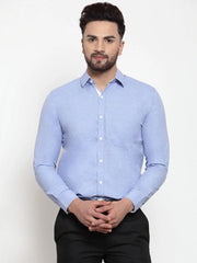 Indian Needle Sky Blue Formal Shirt with white detailing