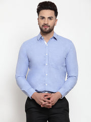 Indian Needle Sky Blue Formal Shirt with white detailing