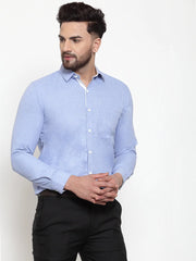 Indian Needle Sky Blue Formal Shirt with white detailing