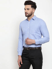 Indian Needle Sky Blue Formal Shirt with white detailing
