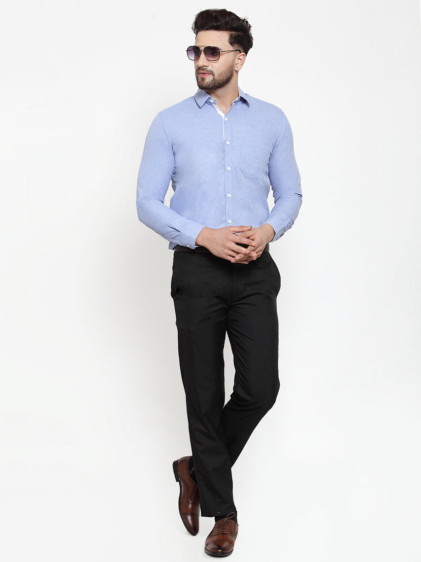 Sky Blue Cotton Formal Shirt - Classic Mens Shirt with Style