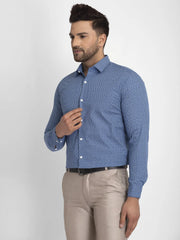 Indian Needle Blue Men's Cotton Printed Formal Quality Shirts
