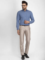 Indian Needle Blue Men's Cotton Printed Formal Quality Shirts