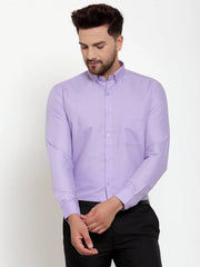 Indian Needle Purples Cotton Solid Button Down Formal Shirts