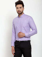 Indian Needle Purples Cotton Solid Button Down Formal Shirts