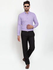 Indian Needle Purples Cotton Solid Button Down Formal Shirts