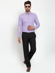 Indian Needle Purples Cotton Solid Button Down Formal Shirts