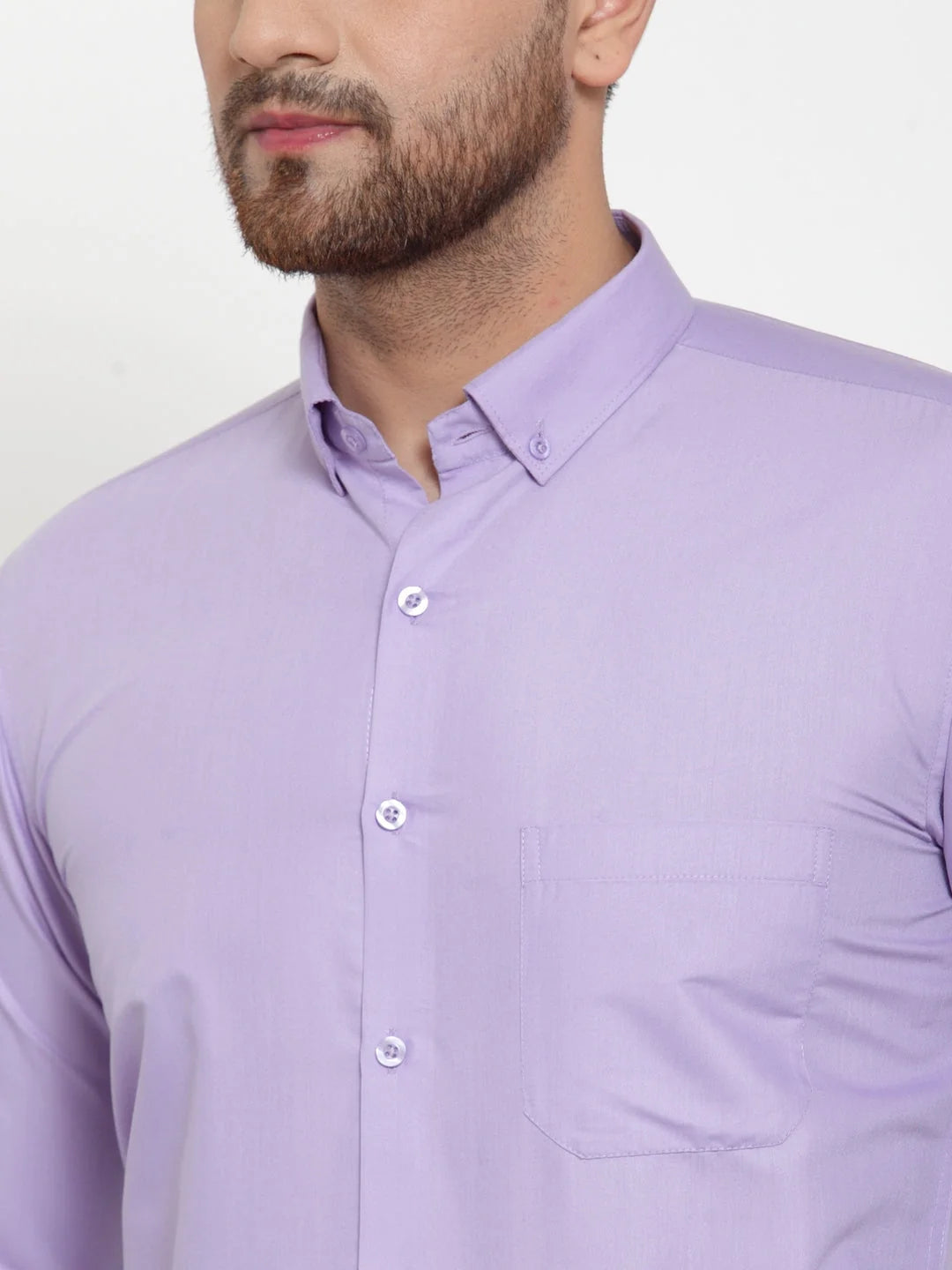Purple Cotton Formal Shirts - Solid Button Down Mens Shirt