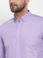 Indian Needle Purples Cotton Solid Button Down Formal Shirts