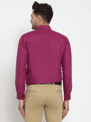 Indian Needle Red Men's Solid Button Down Formal Shirts