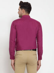 Indian Needle Red Men's Solid Button Down Formal Shirts