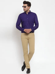 Indian Needle Purple Men's Cotton Button Down Formal Shirts