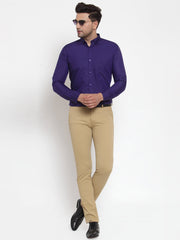 Indian Needle Purple Men's Cotton Button Down Formal Shirts