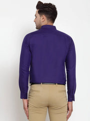 Indian Needle Purple Men's Cotton Button Down Formal Shirts