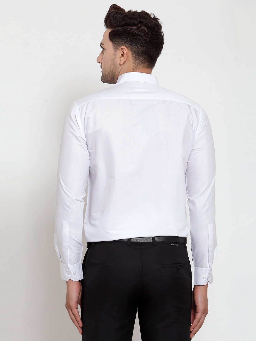 White Cotton Mens Shirt - Solid Button Down Formal Shirts
