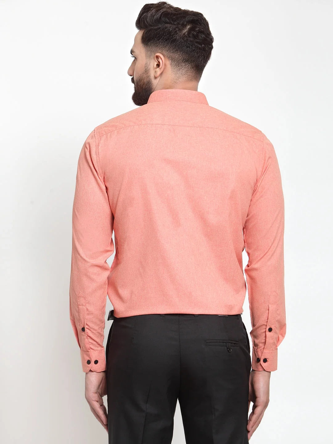 Peach Cotton Mens Shirt - Solid Formal Shirts | Indian Needle