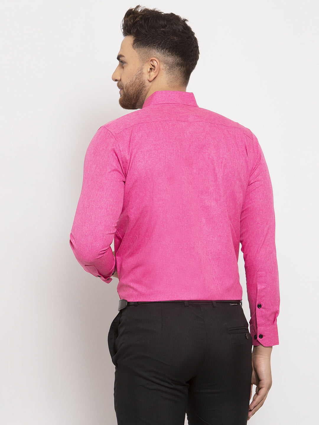 Pink Cotton Formal Shirt for Men | Solid Button Down Mens Shirt