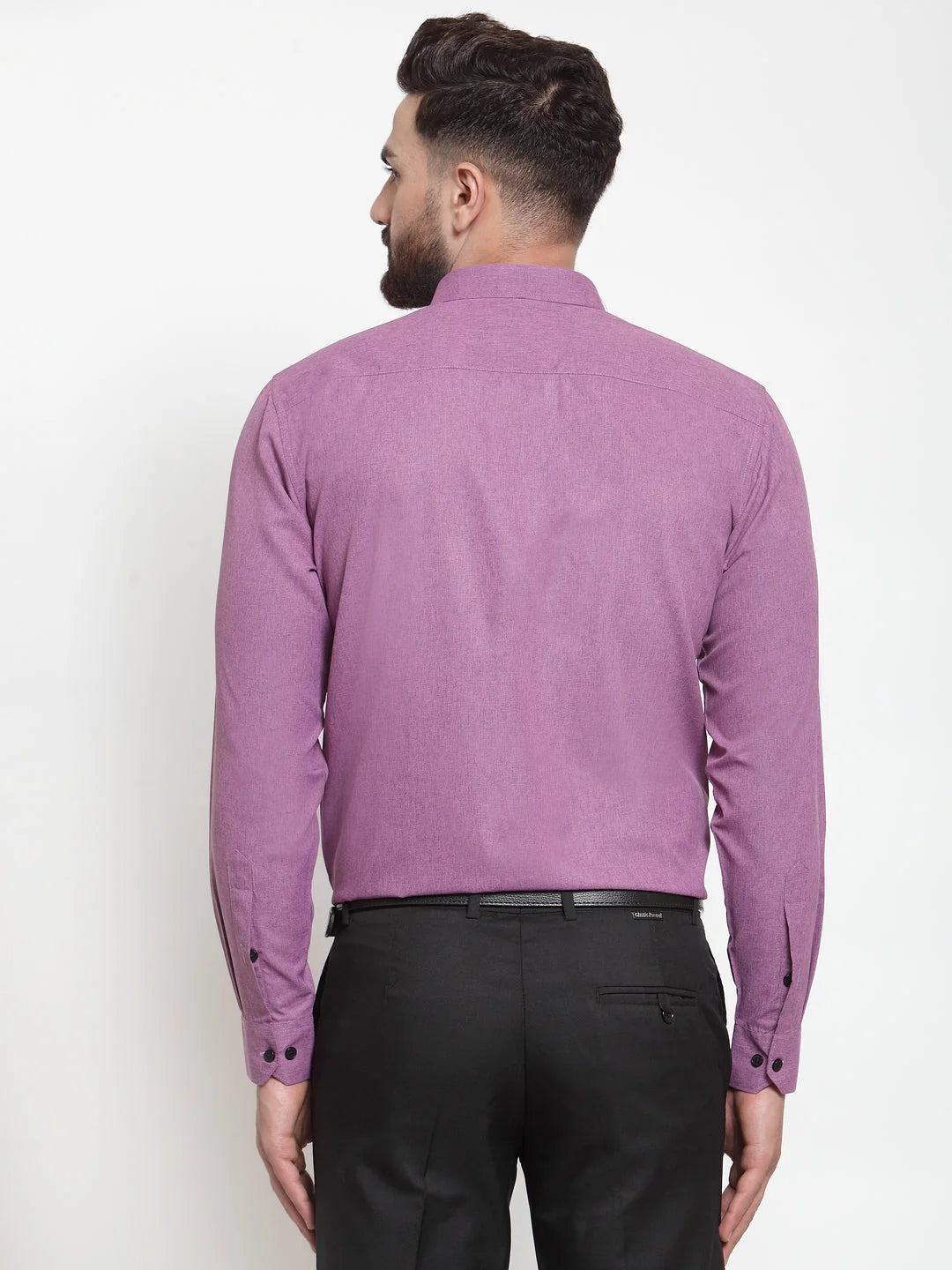 Purple Cotton Mens Shirt - Solid Formal Shirts | Indian Needle