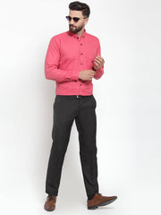 Indian Needle Red Men's Cotton Solid Button Down Formal Shirts
