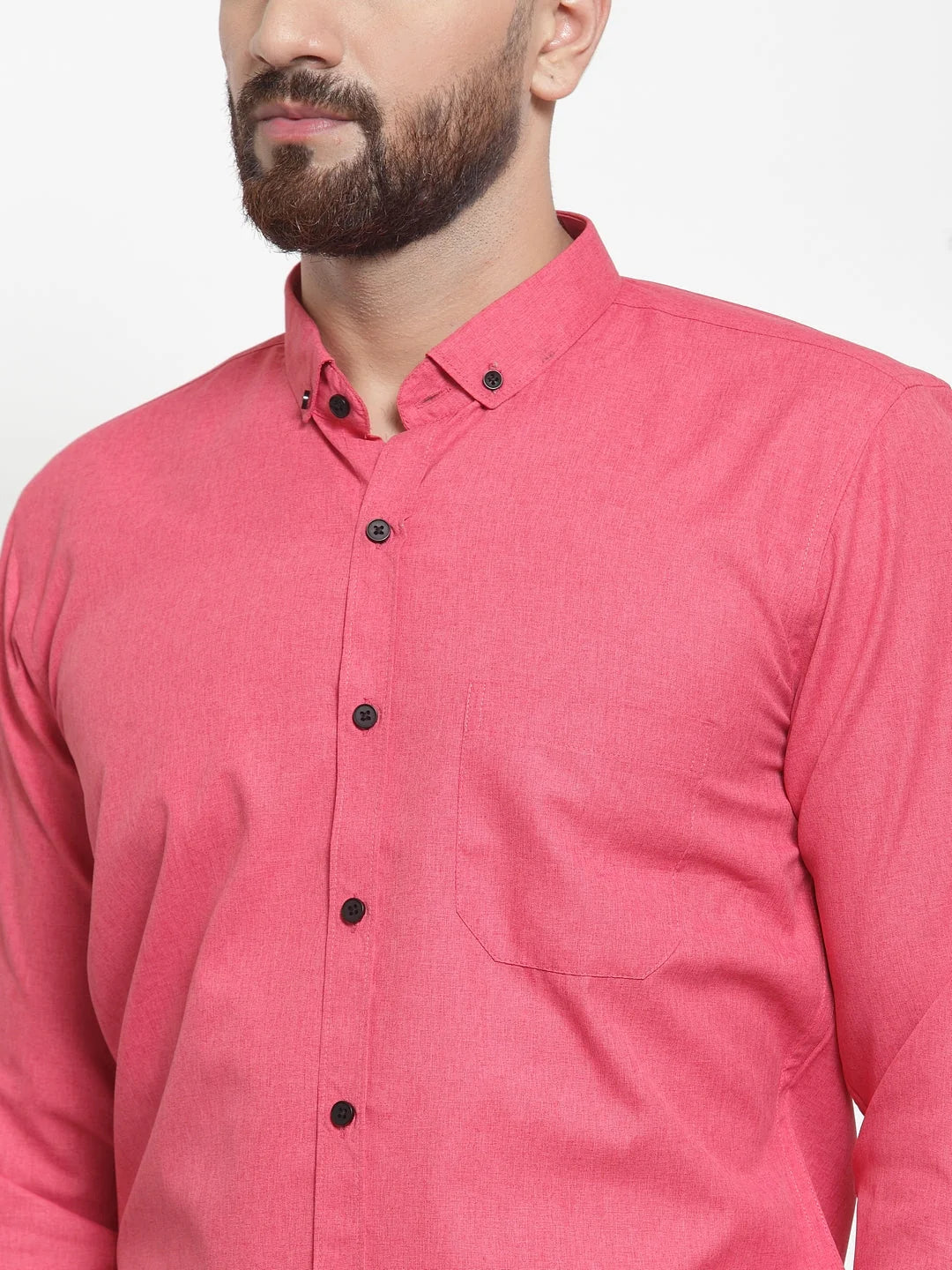 Red Cotton Mens Shirt - Solid Formal Shirts | Indian Needle