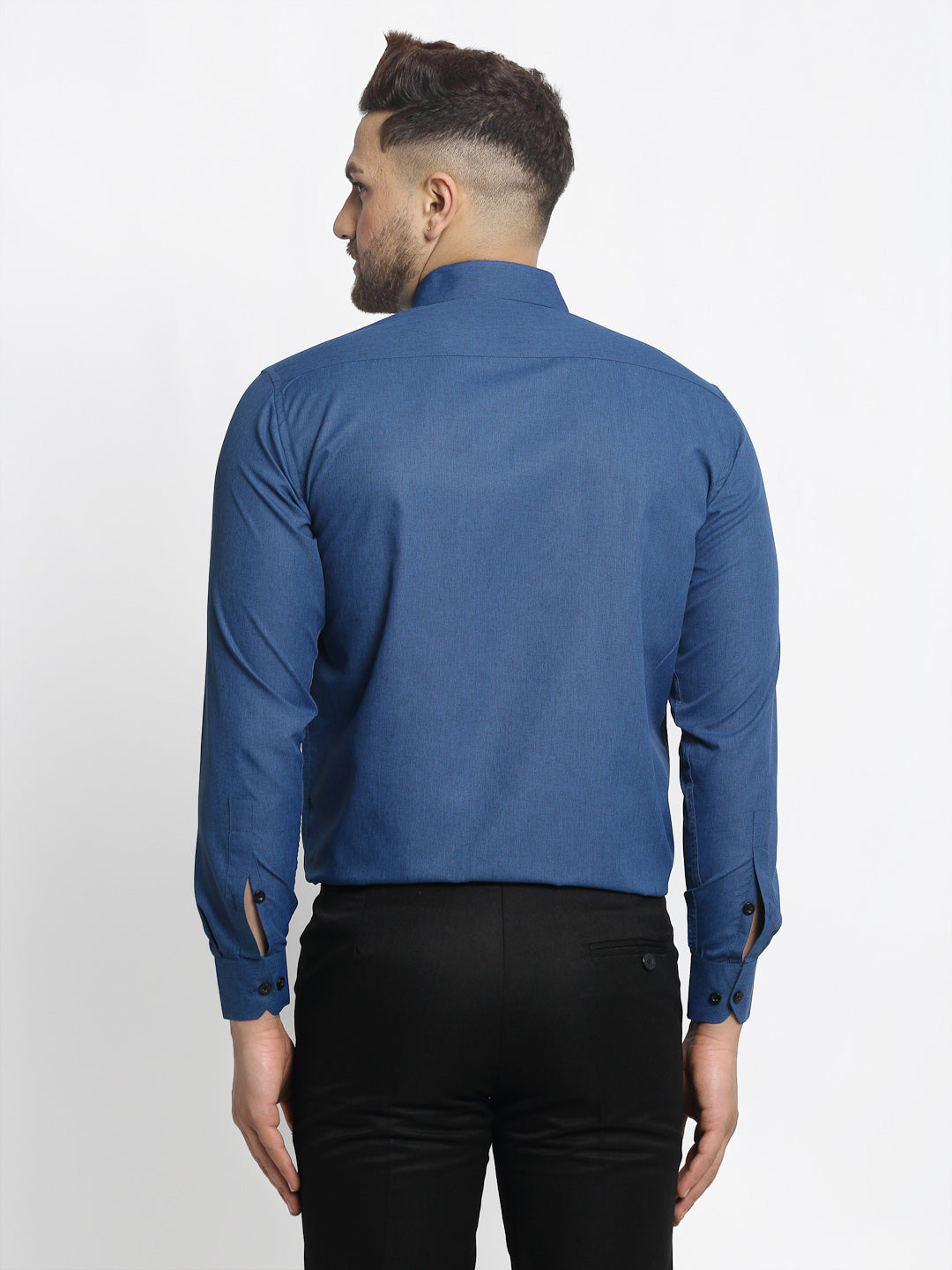 Navy Cotton Solid Formal Shirts - Button Down Mens Shirt Shop