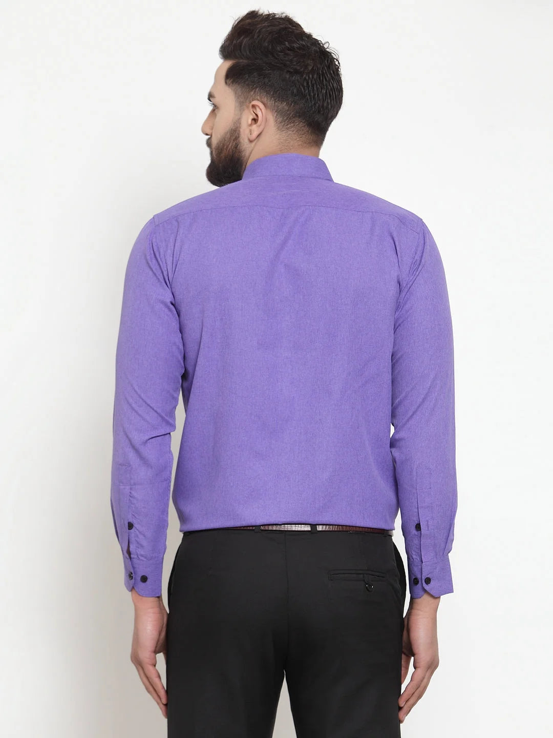 Purple Cotton Formal Shirt for Men | Solid Button Down Mens Shirt