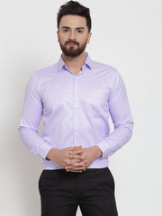 Indian Needle Purple Men's Cotton Stiped Formal Shirts