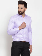 Indian Needle Purple Men's Cotton Stiped Formal Shirts