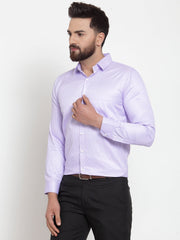 Indian Needle Purple Men's Cotton Stiped Formal Shirts