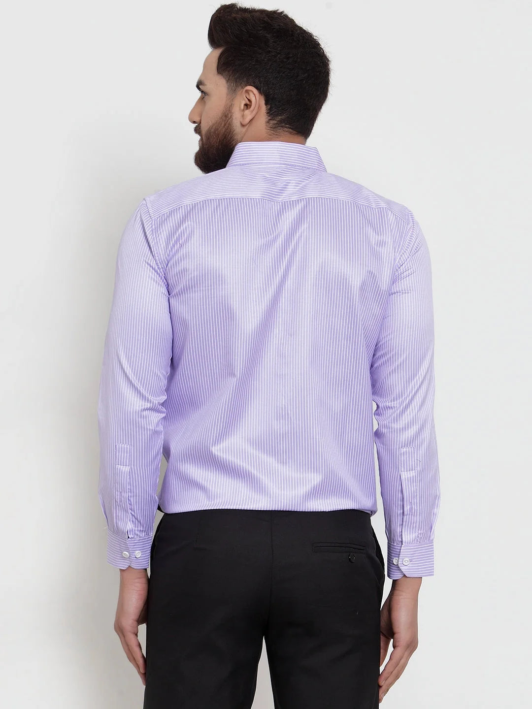 Purple Cotton Striped Formal Shirt | Men's Formal Shirts Sale