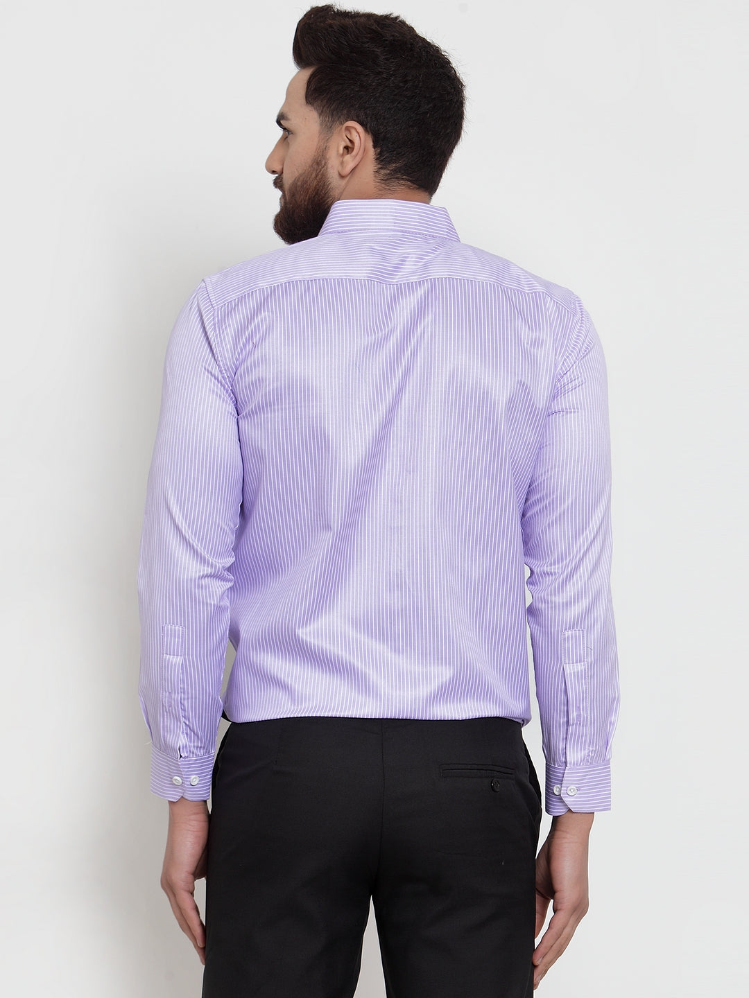 Purple Cotton Striped Formal Shirt | Men's Formal Shirts Sale