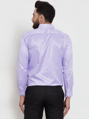 Indian Needle Purple Men's Cotton Stiped Formal Shirts