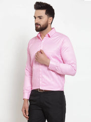 Indian Needle Pink Men's Cotton Stiped Formal Shirts