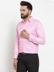 Indian Needle Pink Men's Cotton Stiped Formal Shirts