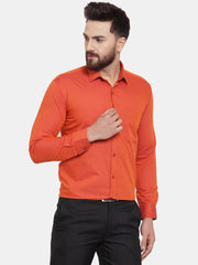 DesiQlo Orange Men's Cotton Polka Dots Formal Shirts ( SF 739Orange )