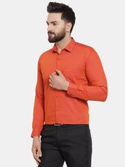 DesiQlo Orange Men's Cotton Polka Dots Formal Shirts ( SF 739Orange )