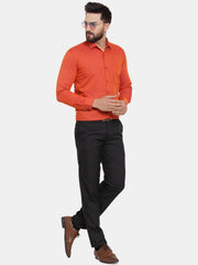 DesiQlo Orange Men's Cotton Polka Dots Formal Shirts ( SF 739Orange )
