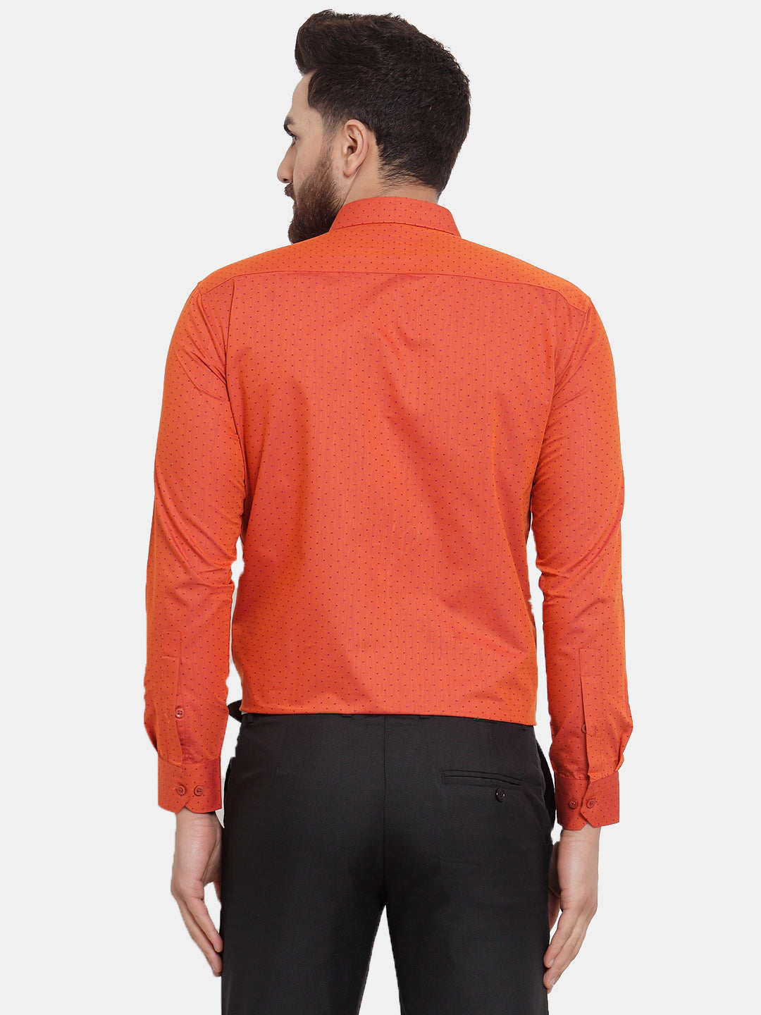 DesiQlo Men Formal Shirts - Orange - SF_739Orange_S