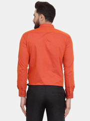 DesiQlo Orange Men's Cotton Polka Dots Formal Shirts ( SF 739Orange )