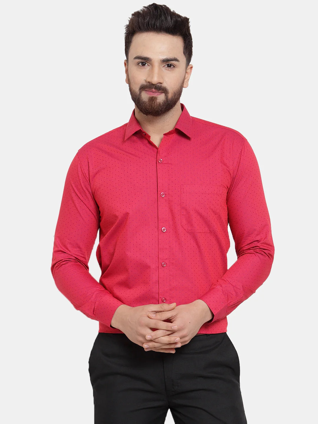 Red Polka Dot Formal Shirts | Cotton Mens Shirt Collection
